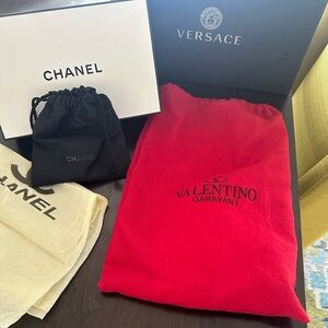 Valentino Garavani Vibrant Red Valentino dust bag bundle